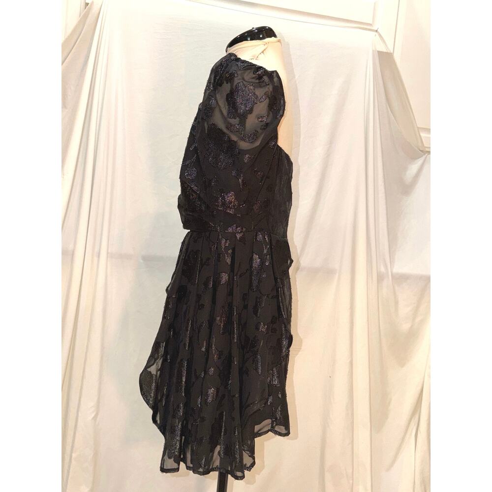 House of Harlow 1960 x Revolve Black Metallic Floral Puff Sleeve Mini Dress M - Picture 4 of 8